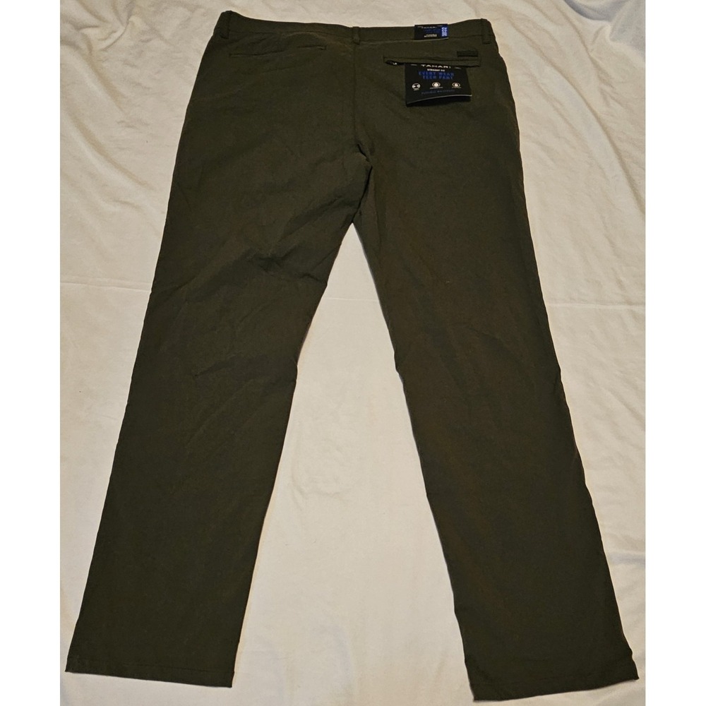 NWT Tahari Every Wear Tech Pant Straight Leg Olive 38x32 Flexible Waist Stretch